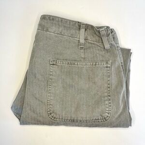 Birdwell Beach Britches Pants Men's 33x30 Gray Button Fly Drawstring Herringbone